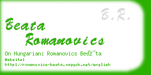 beata romanovics business card